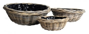 MIMBRE LAURA ROUND LOW BASKET NATURAL Ø35X13H