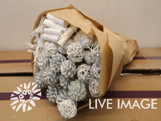 BOUQUET DRY MIX WHITE 60CM