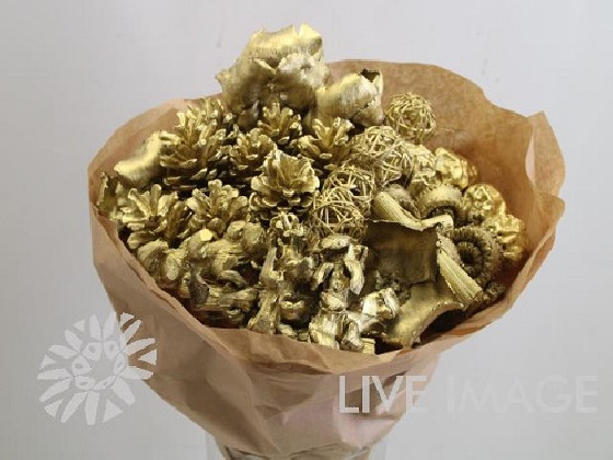 BOUQUET DRY MIX GOLD 60CM