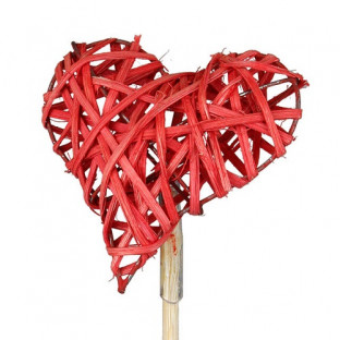 PICK CORAZON WOODY ROJO 50CM X 5UNI