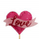 PICK CORAZON ROSA 50CM X 5UNI.